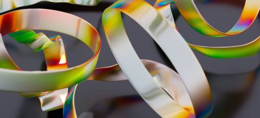 Soyut Renkli Kurdeleler Birleştirilmiş Tasarım