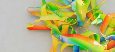 Soyut Gökkuşağı Kurdeleleri: Renkli Girdaplar ve Eğriler