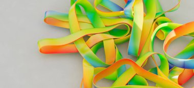 Soyut Gökkuşağı Kurdeleleri: Renkli Girdaplar ve Eğriler