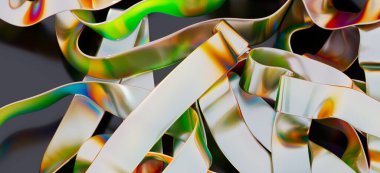 Soyut yanardöner metalik kurdeleler