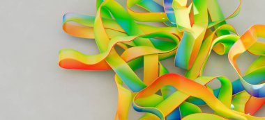 Soyut Gökkuşağı Kurdeleleri: Renkli Girdaplar ve Eğriler