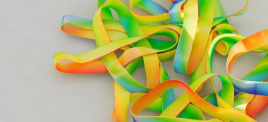 Soyut Gökkuşağı Kurdeleleri: Renkli Birleştirilmiş Tasarım