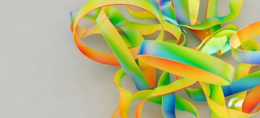 Soyut Gökkuşağı Kurdeleleri: Renkli Girdaplar ve Eğriler