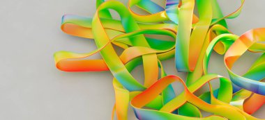 Soyut Gökkuşağı Kurdeleleri: Renkli Girdaplar & Eğriler