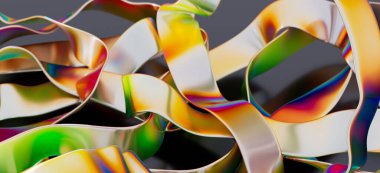 Soyut yanardöner kurdeleler akan tasarım