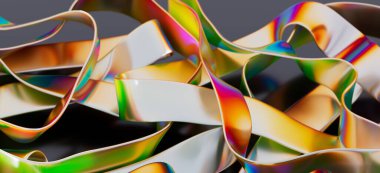 Soyut yanardöner kurdeleler: renkli, canlı, tasarım