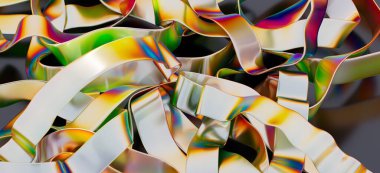 Soyut yanardöner metalik kurdele arka planı