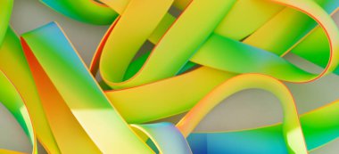 Soyut Renkli Gradyan Kurdeleleri Arkaplanı