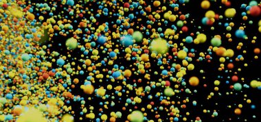 Uzayda yüzen renkli toplar