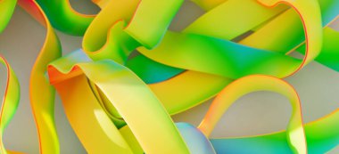 Soyut Renkli Kurdeleler: Canlı Gradyan Tasarımı