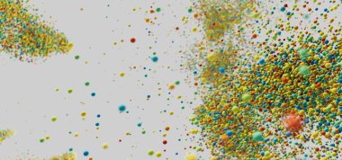 Renkli Patlayan Kabarcıklar Soyut