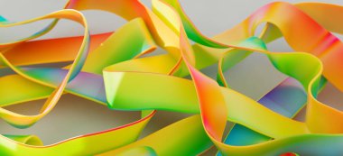 Soyut Renkli Kurdeleler: Canlı 3B Renklendirici