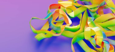 Soyut Gökkuşağı Kurdeleleri: Renkli Girdaplar ve Eğriler