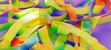 Soyut Renkli Kurdeleler: Canlı Gradyan Tasarımı