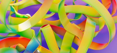 Soyut Renkli Kurdeleler: Canlı Gradyan Tasarımı