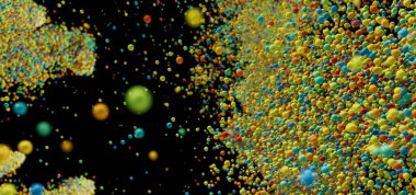 Renkli Patlayan Kabarcıklar Soyut