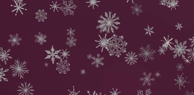 Kar tanesi arka planı. Mevsim boyunca kestane rengi arka planda yağan kar taneleri.