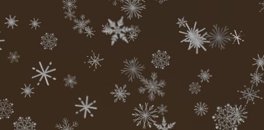 Kahverengi Arkaplan Kış Sahnesine Düşen Kar Taneleri