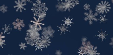 Mavi 'nin Soyut Kar Tanesi Arkaplanı. Kış, soğuk, Noel