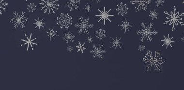 Karanlık Arkaplanda Zarif Kar Tanesi Şablonu Noel Tatili Tasarımı