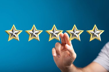 Beş altın yıldız derecelendirme, kalite kontrolü, müşteri memnuniyeti
