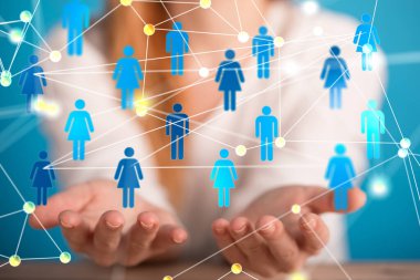 küresel ağ ve veri müşteri bağlantısına dokunmak