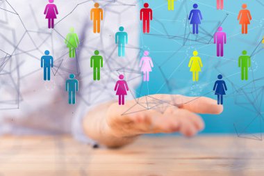 konferans Dijital Ağ ve Veri Konsepti 3D - sinirsel ağ 