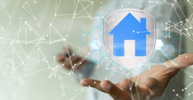 Ev verileri. Parçacıkları ve dijital verileri olan dijital siber uzay