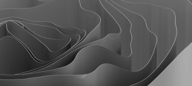 Soyut gri ölçekli girdaplar dalgalı bir desen oluşturur