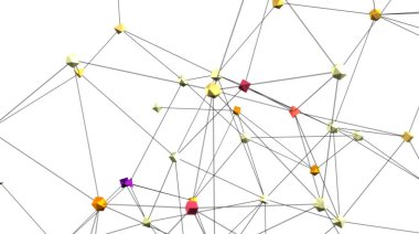 Soyut Ağ Bağlantısı: Renkli Düğümler ve Çizgiler