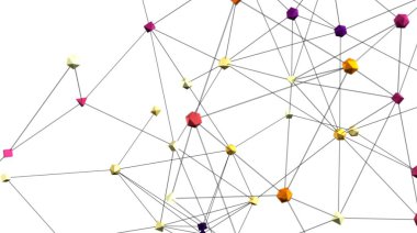 Soyut Ağ Bağlantısı: Renkli Çokgen Düğümler