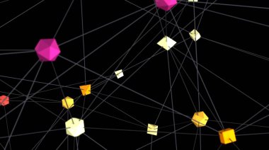 Soyut Ağ Bağlantısı: Renkli Çokgenler