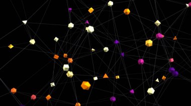 Soyut Ağ Bağlantısı: Renkli Çokgenler