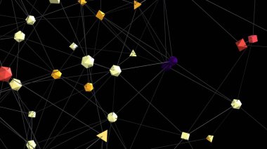 Soyut Ağ Bağlantısı: Renkli Çokgenler & Satırlar