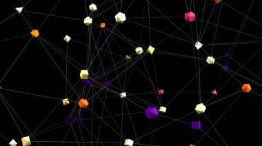 Soyut Ağ Bağlantısı: Renkli Çokgenler