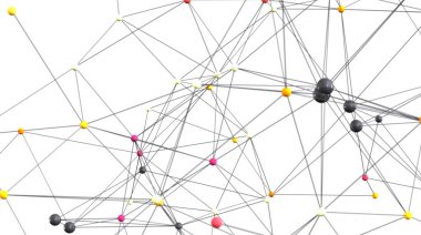 Soyut Ağ Bağlantısı: Renkli Düğümler & Satırlar