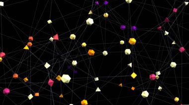 Renkli Geometrik Şekillerin Soyut Ağı