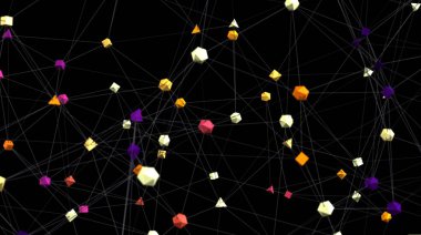 Soyut Ağ Bağlantısı: Renkli Çokgenler
