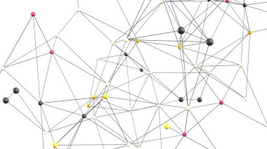 Soyut Ağ Bağlantısı: Renkli Düğümler ve Çizgiler