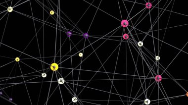 Soyut Ağ Bağlantısı: Renkli Düğümler ve Çizgiler