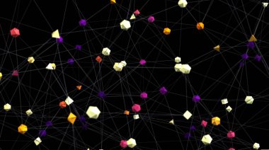 Soyut Ağ Bağlantısı: Renkli Çokgenler