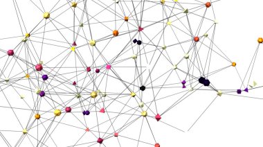 Soyut Ağ Bağlantısı: Renkli Çokgenler & Satırlar