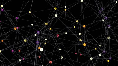 Soyut Ağ Bağlantısı: Renkli Düğümler & Satırlar