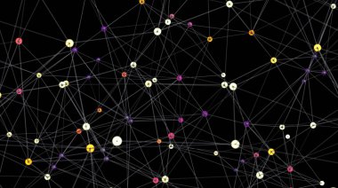 Soyut Ağ Bağlantısı: Renkli Düğümler ve Çizgiler
