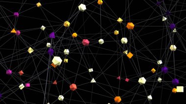Soyut Ağ Bağlantısı: Renkli Çokgenler