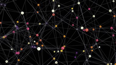 Soyut Ağ Bağlantısı: Renkli Düğümler ve Çizgiler