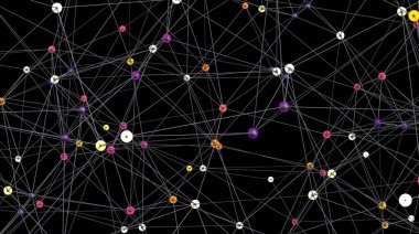 Soyut Ağ Bağlantısı: Renkli Düğümler ve Çizgiler