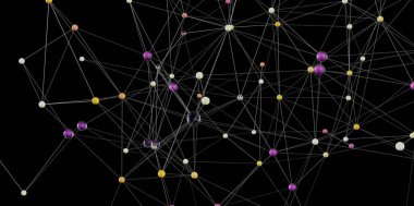 Soyut Ağ Bağlantısı: Renkli Düğümler ve Çizgiler