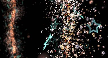 Parlayan Yıldızlar ve Işıklarla Soyut Yıldızlı Gece Arkaplanı