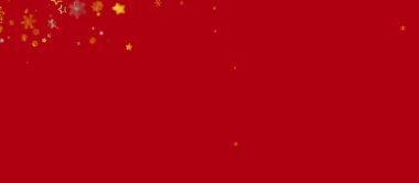Altın Yıldızlar ve Kar Taneleriyle Şenlikli Kırmızı Arkaplan